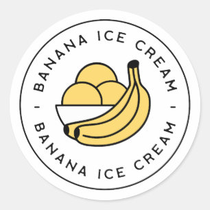 Bananen ijs smaak ronde sticker