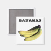 Bananen - (Koelkast magneet vierkant) (Voorkant / Achterkant)
