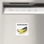 Bananen - (Koelkast magneet vierkant) (Insitu (Vaatwasser))