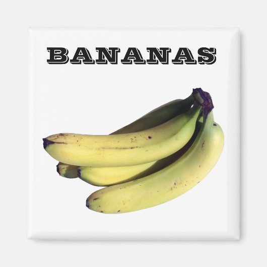 Bananen - (Koelkast magneet vierkant) (Voorkant)