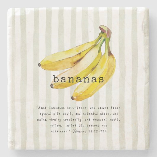 Bananen Koranvers Stenen Onderzetter (Voorkant)