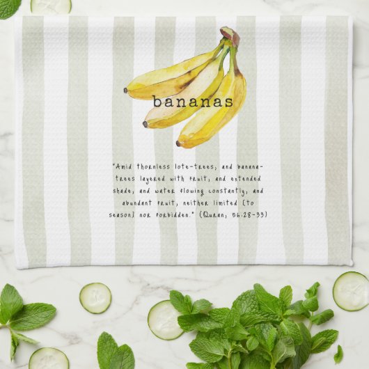 Bananen - Koranvers Theedoek (Gevouwen)