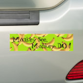 Bananen met een sms-aap zien aap bumpersticker (Op auto)