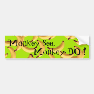 Bananen met een sms-aap zien aap bumpersticker
