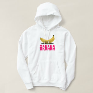 BANANEN MET PINKTEKST HOODIE