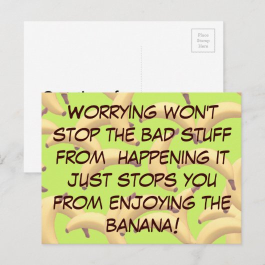 bananen met tekst briefkaart (Voorkant / Achterkant)