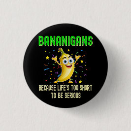 Bananen, Motivatie accessoire, Go Bananas Ronde Button 3,2 Cm