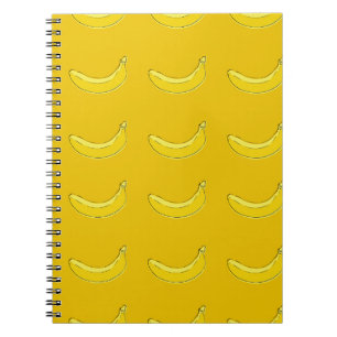 bananen, naadloos patroon met bananen, voedselrugg notitieboek