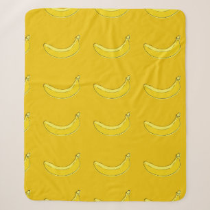bananen, naadloos patroon met bananen, voedselrugg sherpa deken