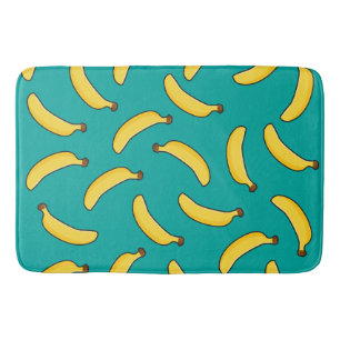 Bananen op Blauwgroen Badmat