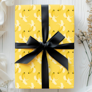 Bananen op Geel Fruit Patroon Cadeaupapier