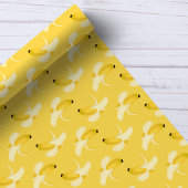 Bananen op geel fruitpatroon cadeaupapier