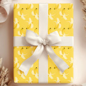 Bananen op geel fruitpatroon cadeaupapier