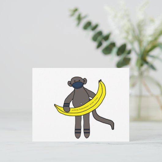 Bananen over je heen briefkaart (Staand voorkant)