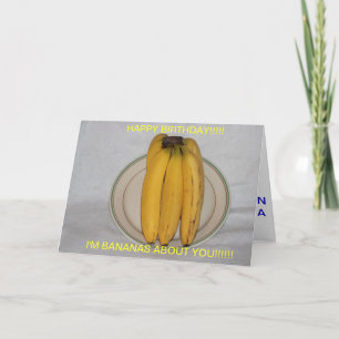 BANANEN OVER JE VERJAARDAG KAART