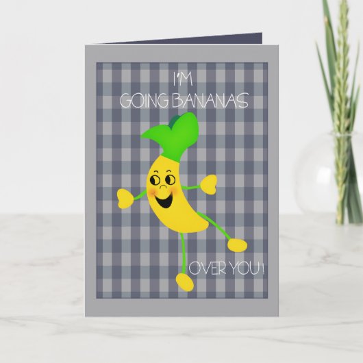 Bananen over u Valentijnse Groeten Feestdagen Kaart (Voorkant)