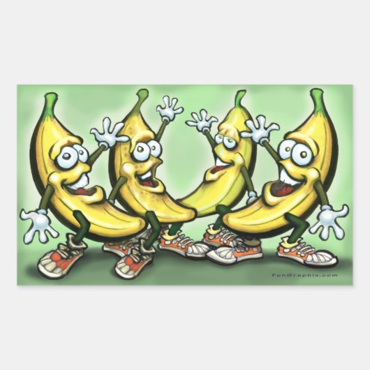 Bananen Rechthoekige Sticker (Voorkant)