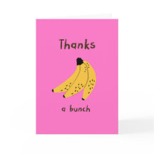 Bananen roze Bedankt Card
