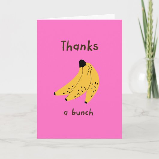 Bananen roze Bedankt Card (Voorkant)