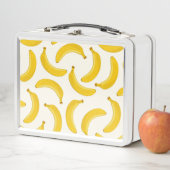Bananen Tropische Fruit Print, Geel en Wit (In situ)