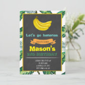 Bananen Verjaardag uitnodiging (Staand voorkant)