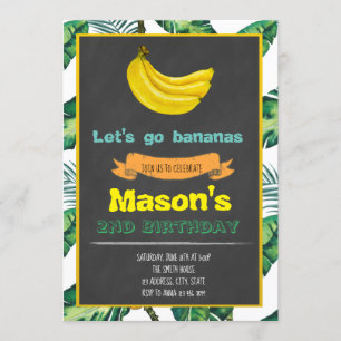 Bananen Verjaardag uitnodiging