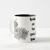 Bananen voor deze Gorilla Brawl! Tweekleurige Koffiemok (Voorkant links)