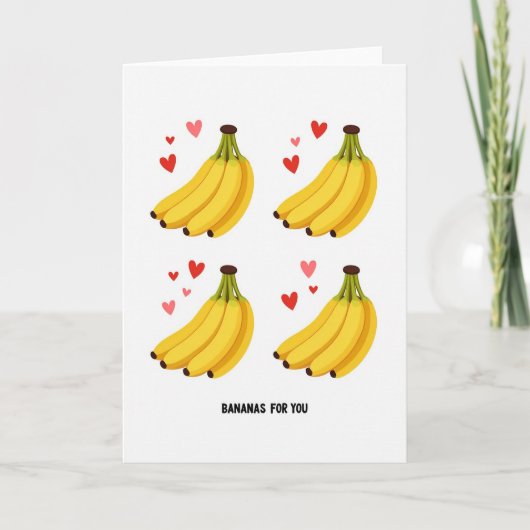 Bananen Voor Jou Hart Kaart (Voorkant)