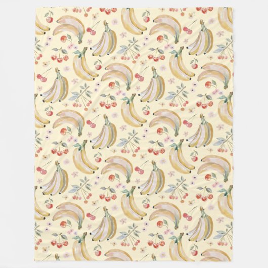 Bananen voor Kersen Fleece Deken (Voorkant)