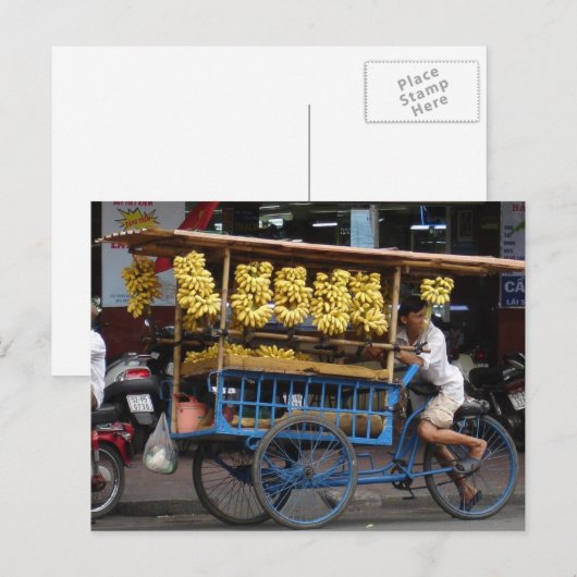 Bananen voor verkoop briefkaart (Voorkant / Achterkant)