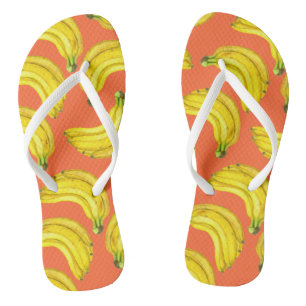 Bananen waterverf teenslippers