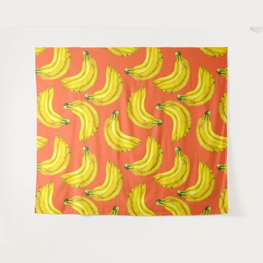 Bananen waterverf wandkleed (Voorkant (horizontaal))