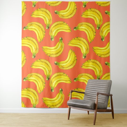 Bananen waterverf wandkleed (In situ)