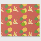 bananenananassepatroon cadeaupapier (Vlak)