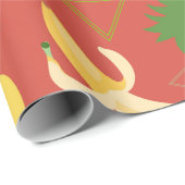 bananenananassepatroon cadeaupapier (Rol Hoek)