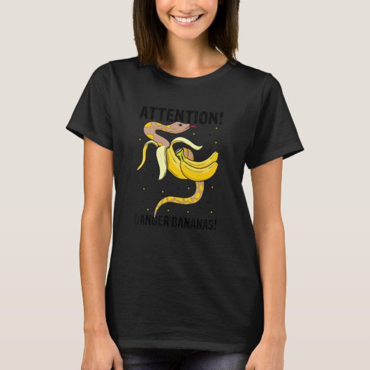 Bananenbal Python en Noodle Reptiel Design 26 T-shirt (Voorkant)