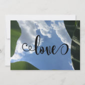 Bananenblad ingelijst Sky Tropical Save the Date (Achterkant)