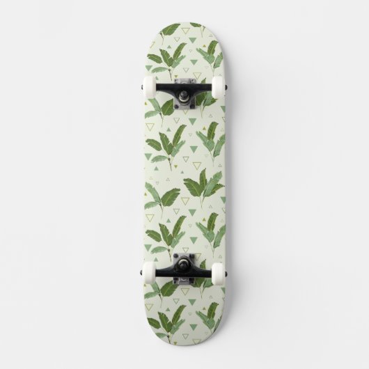 Bananenblad Met Driehoeken Persoonlijk Skateboard (Voorkant)