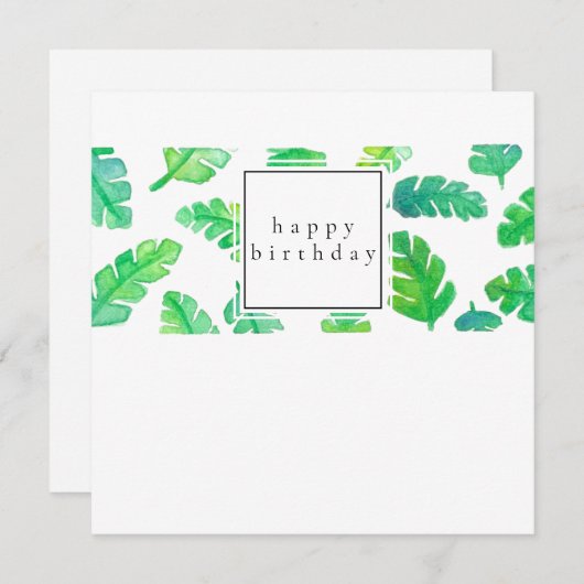 Bananenblad Verjaardag Kaart (Voorkant / Achterkant)