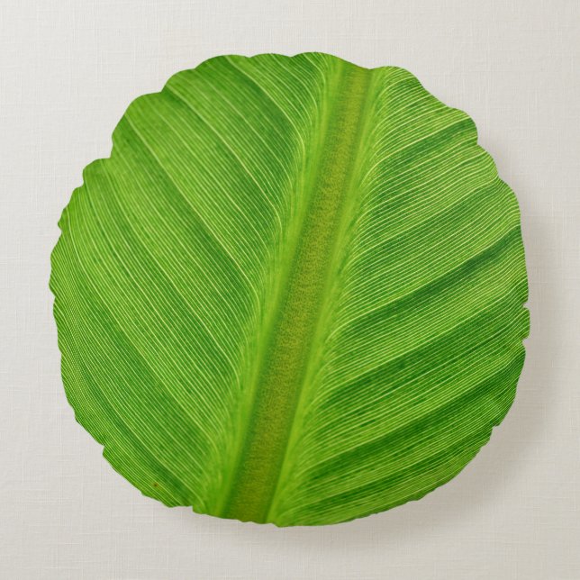 Bananenbladbladervezels Rond Kussen (Voorkant)
