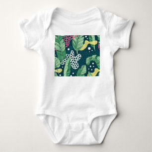 Bananenbladeren abstract, trendy kleuren romper