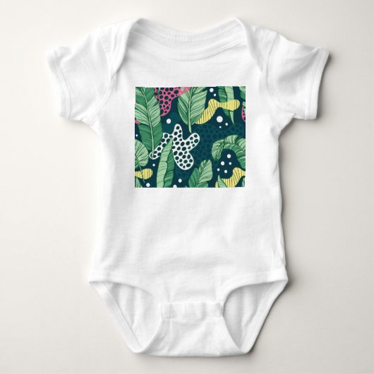 Bananenbladeren abstract, trendy kleuren romper (Voorkant)