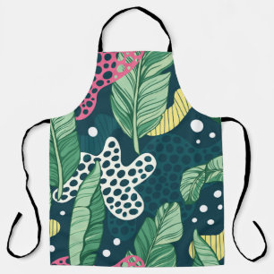 Bananenbladeren abstract, trendy kleuren schort