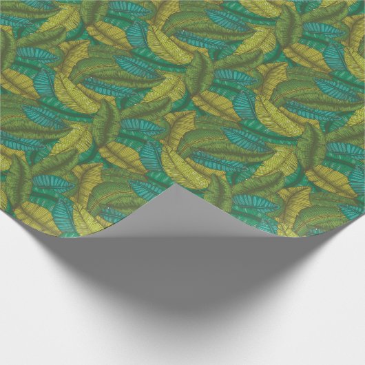 Bananenbladeren: met de hand getekend botanisch cadeaupapier (Hoek)