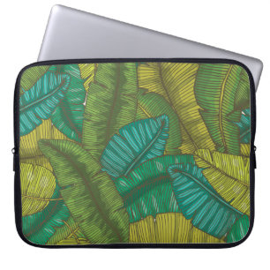 Bananenbladeren: met de hand getekend botanisch laptop sleeve