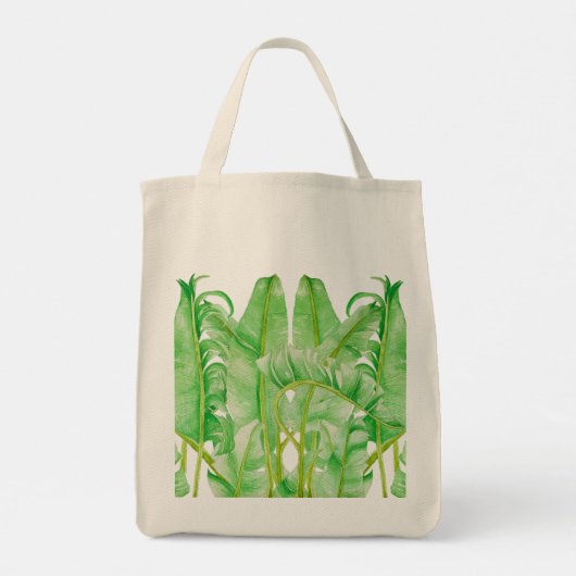 Bananenbladeren op een boodschappentas tote bag (Achterkant)