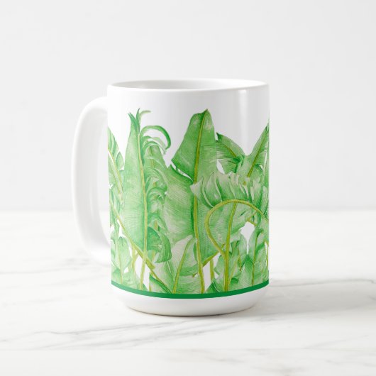 Bananenbladeren op een Classic Mok (15 oz.) (Voorkant links)