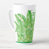 Bananenbladeren op een grote latte Mok (Linkerhoek)