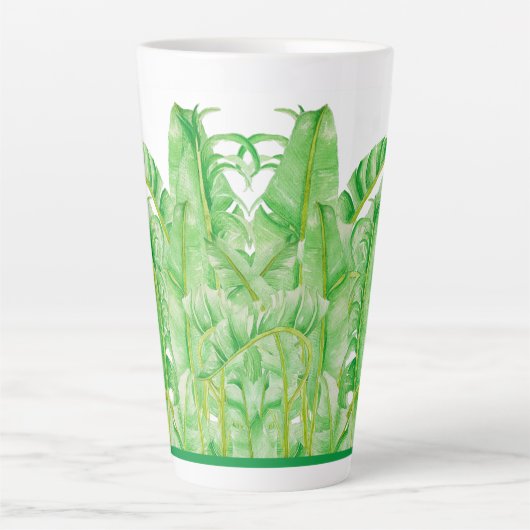 Bananenbladeren op een grote latte Mok (Voorkant)