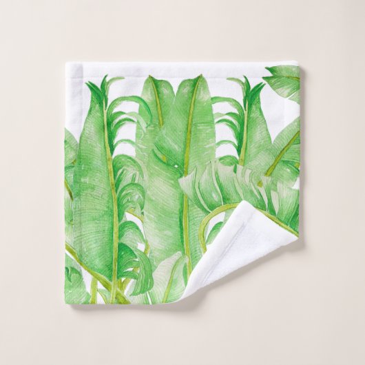 Bananenbladeren op een handdoekset bad handdoek (Wasdoekje)